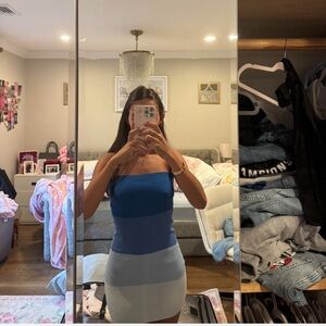 Blue and white striped dress #stripeddress